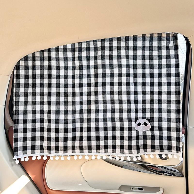 Cartoon Cotton Car Sunshade - Comfortable Baby Window Blackout Curtain for Heat Insulation and Sun Protection
