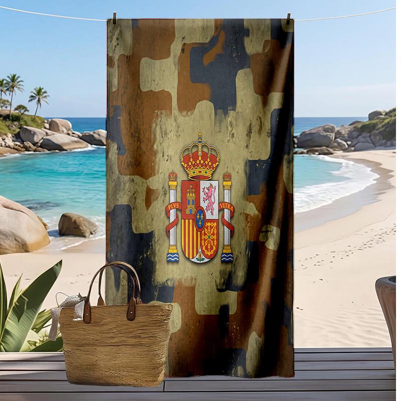 Spain Football Print Beach Towel Quick Dry Super Absorbent Soft Bath Towel for Swimming Beach Travel Fan Souvenir Gift