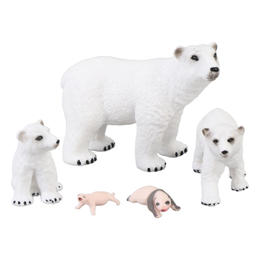 5pcs Simulation Animal Model Simulation Polar Bear Growth Ornament Children Cognitive Growth Cycle A