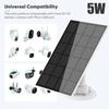 5W Solar Panel for Security Camera Solar Panel Charger IP65 Waterproof Solar Charger with 360°Adjustable Mounting 9.1ft Micro US