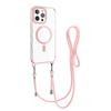 Magnetic Clear Phone Case for IPhone 16 Series Shockproof Crossbody Phone Case with Shoulder Strap Phone Protective Cover Compatible with for MagSafe