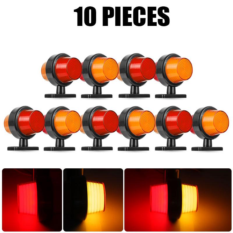 Truck LED Side Marker Light Double Face Indicator Turn Signal Light Rear Stop Warning Lamp 12V 24V For Car Trailer Lorry Van RV