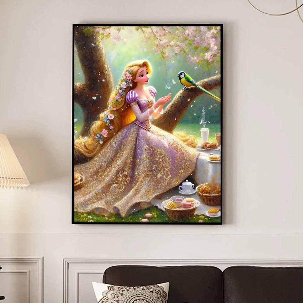 Full Round Diamond Painting The Princess On The Branch Art Rhinestone Picture Mosaic DIY 5D Cross Stitch Embroidery Home Decoration