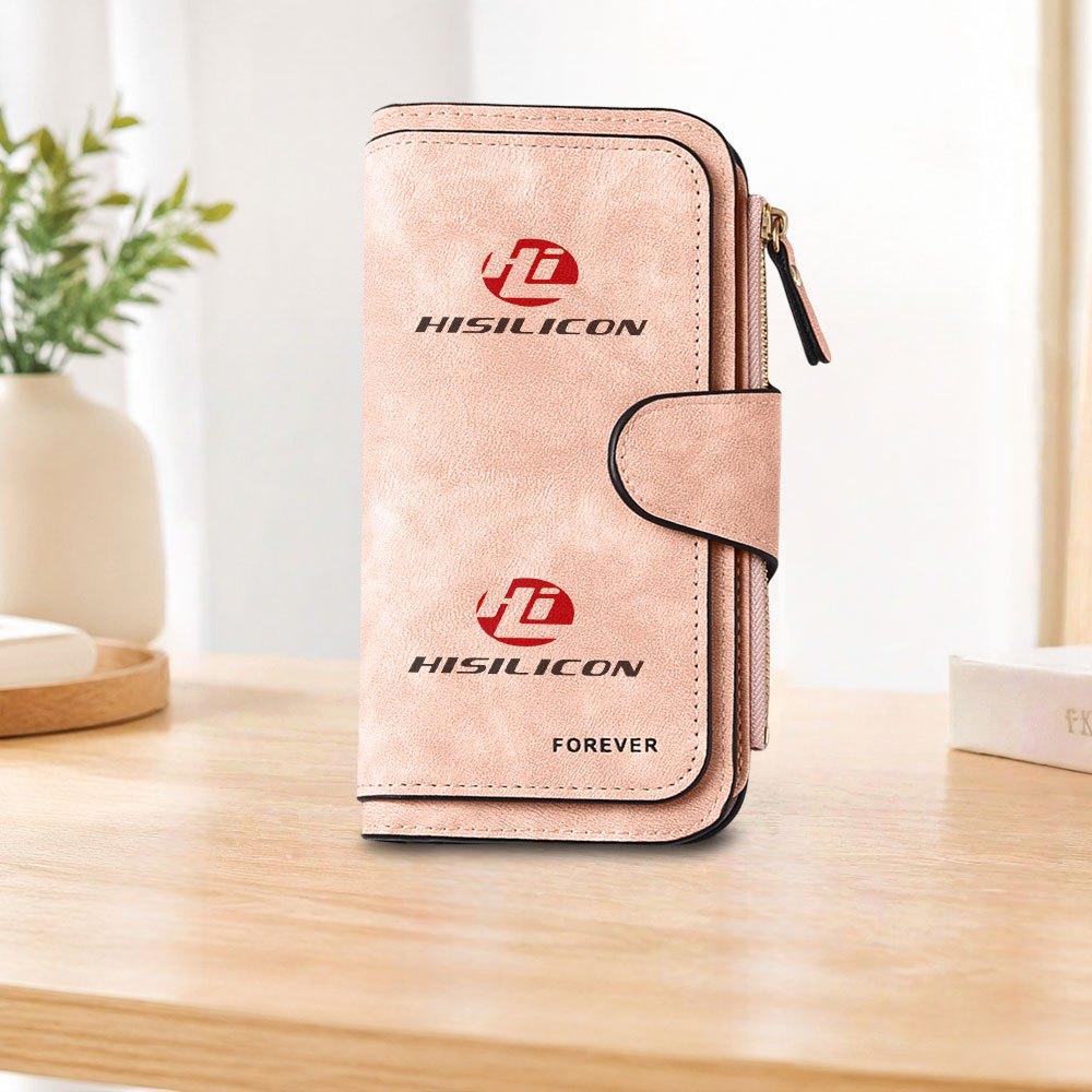 Hisilicon Semiconductor Long Zipper Wallet, Large Capacity Card Holder, Unisex Clutch Bag, Fashionable Zipper Coin Purse, Suitable for Daily Use, A