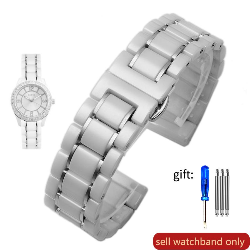 רצועת שעון קרמית איכותית עבור Rossini Guess Ebo Watch King רצועת שעון פלדה צמיד 16 18 מ"מ