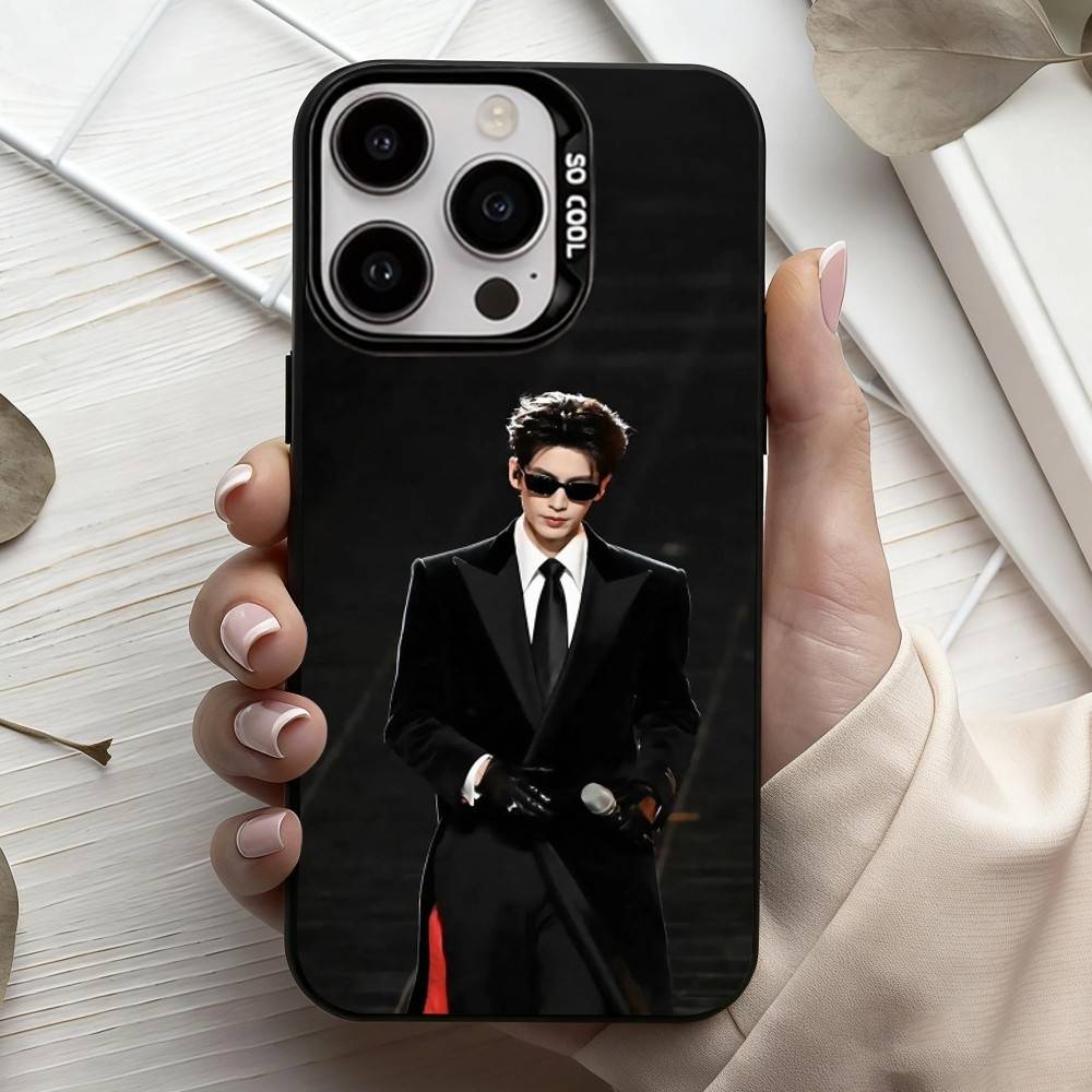 H-Handsome Krien Zhang L-Linghe Phone Case For iPhone17,16,15,14,13,12,11 Plus,Pro Max Candy Silver Plated Inside Cover