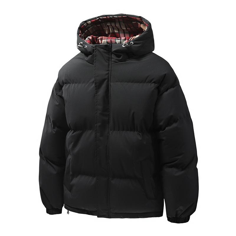 Down cotton jackets, men's autumn and winter youth bread jackets, fleece thickened cotton jackets, men's padded jackets, and cotton jackets