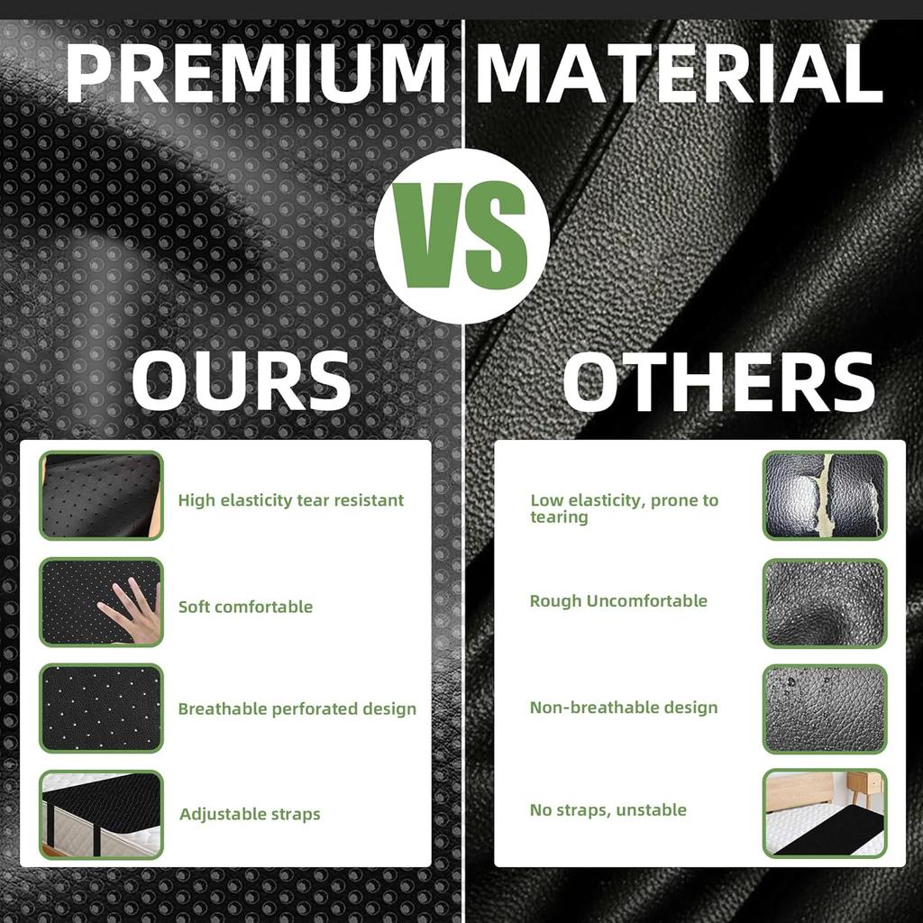 Grounding Mat for Bed Queen Size Anti Slip PU Leather Earthing Pad with Grounding Cord for Better Sleep Pain and Stress Relief