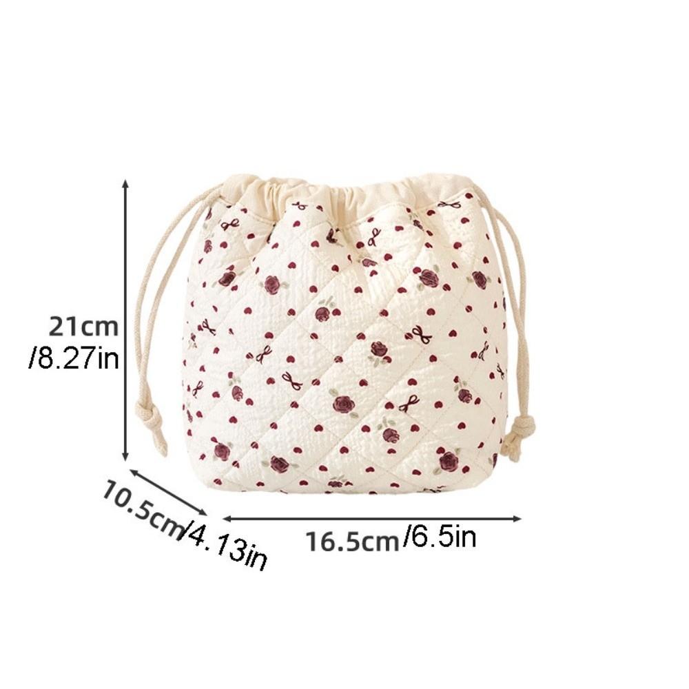 Jewelry Storage Bag Cosmetic Bag Drawstring Flower Makeup Bag Portable Coin Purse  Travel