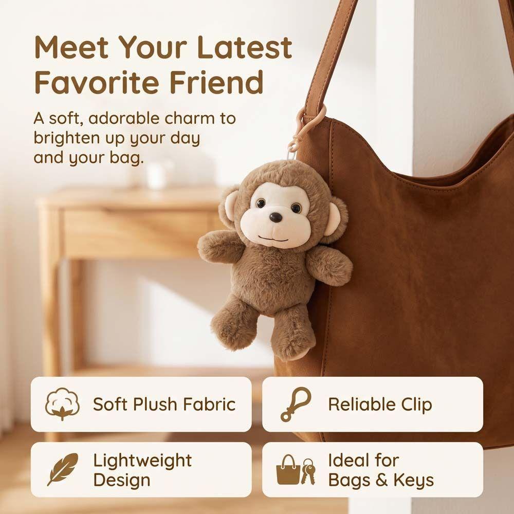 Taschenanhänger Simulation Affenpuppe Stofftier Affe Stofftier Anhänger Baby Beruhigungspuppe