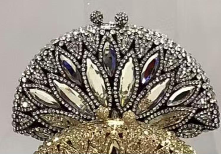 WHTUOHENG Pink Diamond Evening Clutch Rhinestone Crystal Clutch Bag for Women Elegant Female Party Wedding Purse Handbag