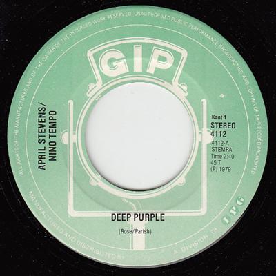 7inch Record NINO TEMPO & APRIL STEVENS - Deep Purple 4112 GIP 1979 Netherland Pop Used