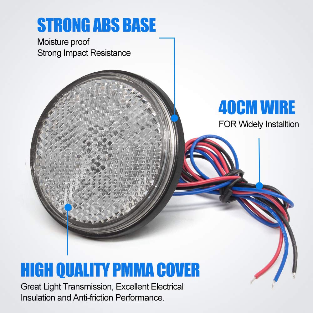 X-STYLE Reflector 24V Motorcycle LED Reflector Yellow Car 24 Side