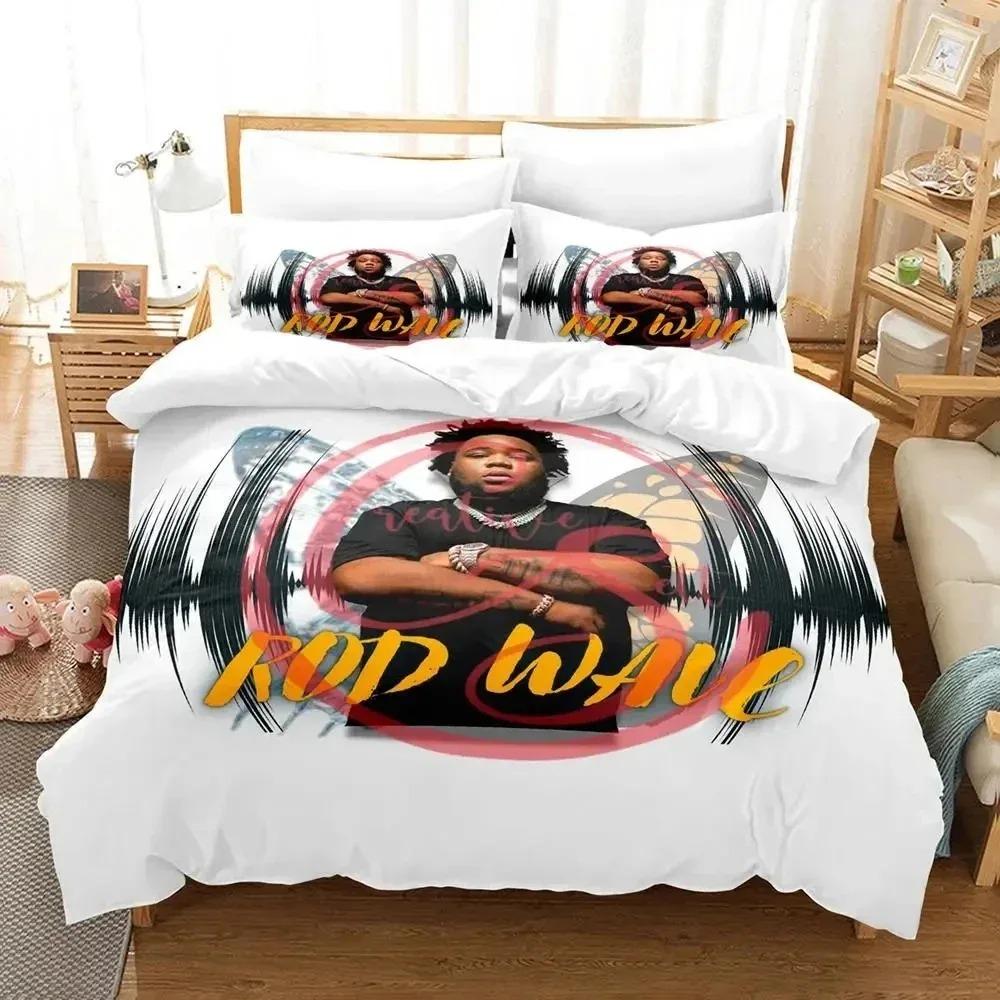 3D Print Rapper Rod Wave Bedding Collection Duvet Cover Bed Collection Quilt Cover Pillowcase Comforter King Queen Size Boys Adult Bedding Collection