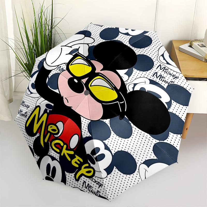 

Mickey Mouse, Sunglasses Themed Automatic Opening and Closing Umbrella, Brightly Colored 8-rib Portable Umbrella, Suitable for Men and Women