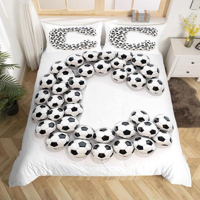Fußballspiel Bettbezug Fußball Bettwäsche Set für Kinder Jungen Mädchen Teenager Zimmer Deko Fußballspiel Deckenbezug Einzelbett King Size