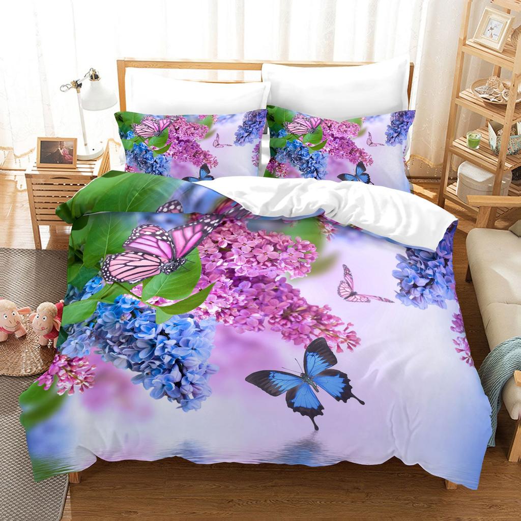 Butterfly 3D Digital Printing Kit Quilt Set Three-Piece Set
