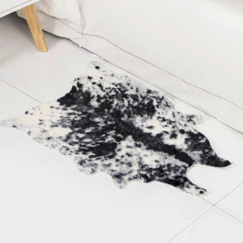Large Size Cow Printed Cowhide Faux Skin Leather NonSlip Antiskid Mat Carpet for Living Room