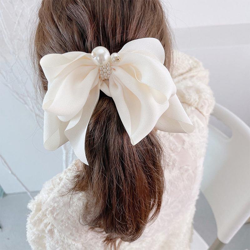 New Oversize Bowknot Pearl Barrettes Hairpins Hair Band Trendy Hairpin Hair Clip
