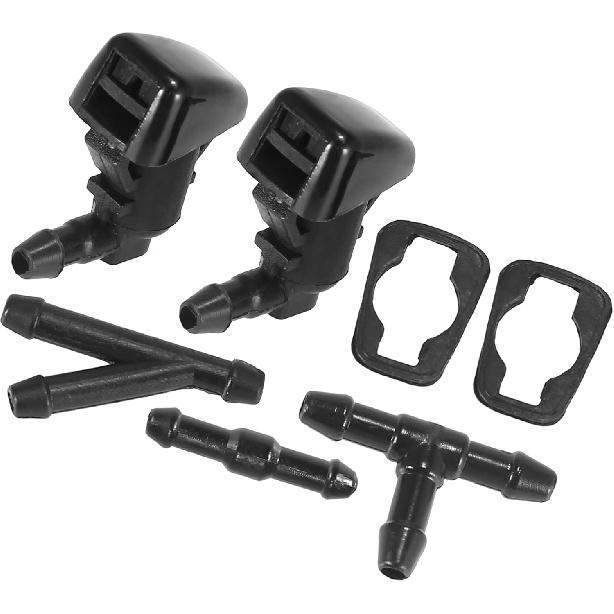 

Front Windshield Washer Nozzles Fit for Ford F250 F350 with Hose Connector - Pack of 7 Black Benefit