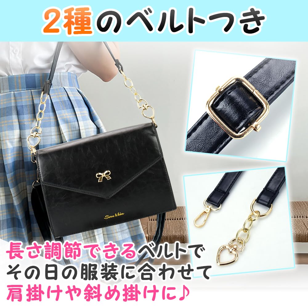 Oshikatsu Shoulder Bag with Clear Window, Decorations, Button Badges, and Bromide (Black)