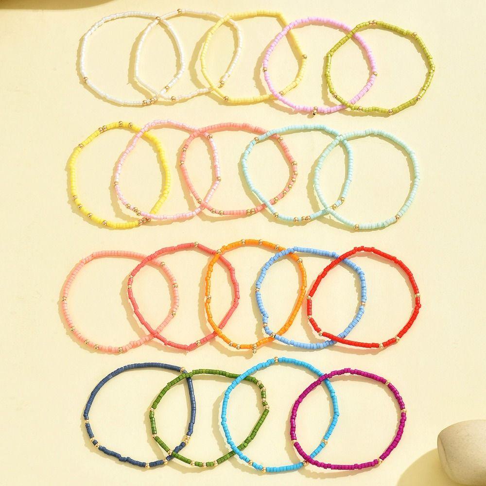 Cute Stretch Bohemian Bracelets Chain Bangle Stacked Beaded Bracelet Vacation Jewelry