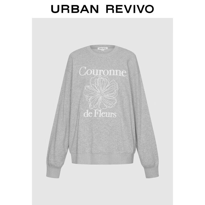 

UR Women s Letter Floral Embroidered Sweatshirt L