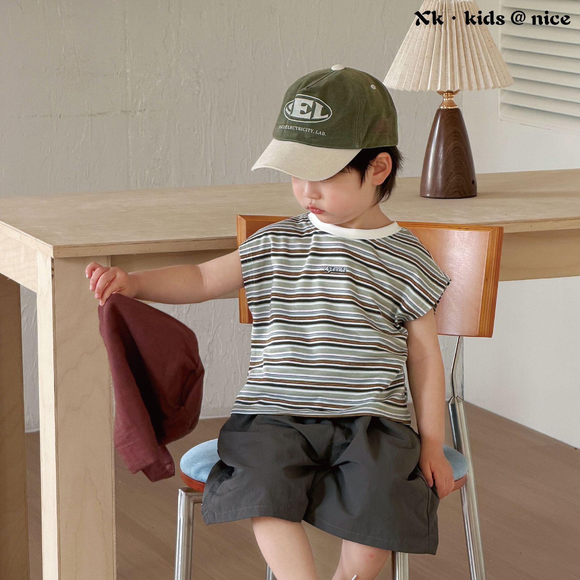 Xi Ke Boys Colorful Striped Cotton Sleeveless Summer Vest - Class A Safety 100 cm