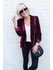 2024 Autumn Women's Gold Velvet Slim Fit Blazer - European & American Style Long Sleeve Casual Outerwear