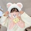 Winter children's hats three-piece baby scarf gloves integrated ear protection hats boys and girls thickened hats super cute