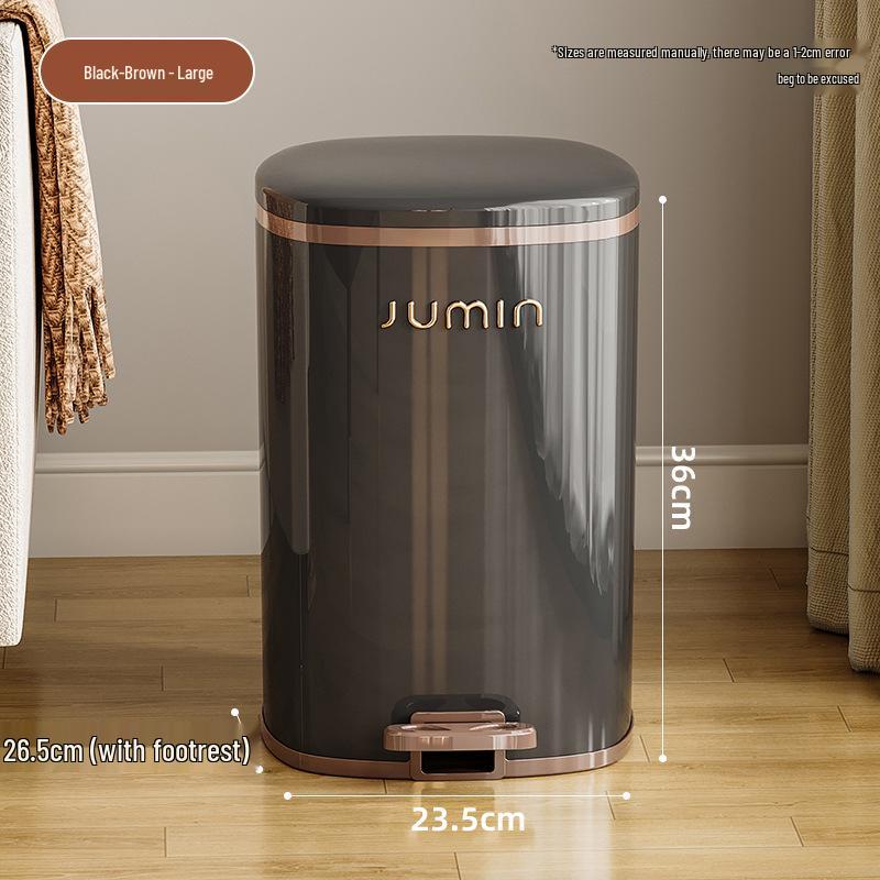 Elegant Large-Capacity Trash Can with Foot Pedal & Lid for Home Use: Kitchen, Living Room, Bedroom, Bathroom, Toilet. Plastic Bin & Paper Basket.