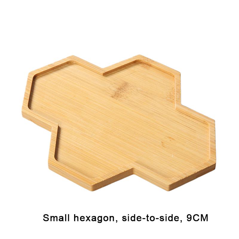 Einfacher Stil Hausdekoration Sukkulenten Bonsai Halter Runde Quadratische Blumentopf Basis Bambus Holz Tablett