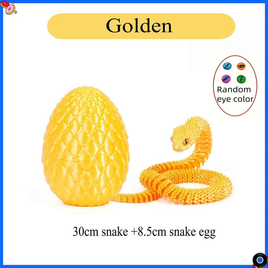 3D Printed Snake with Egg Joint Mobility Simulate Snake Ornament Desktop Home Animal Decoration Kids Desktop accessories