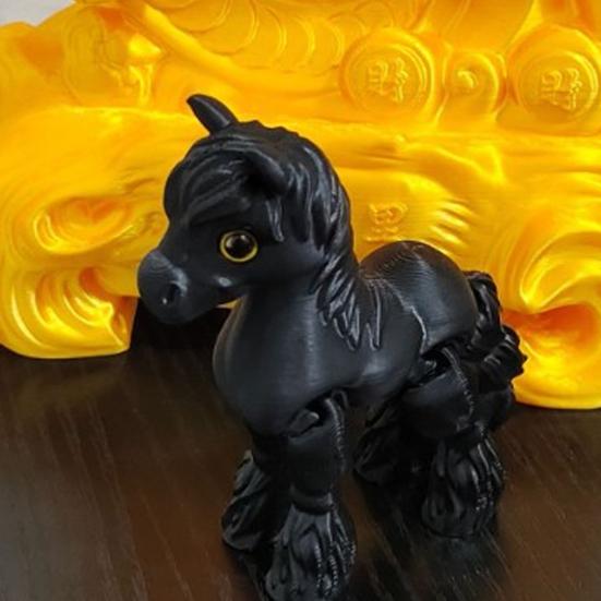 3D-gedrucktes Pferd Fidget Toy Pony-Figur mit beweglichen Gelenken Pädagogische Tierstatue Modell Schreibtischdekoration Ornament
