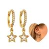 925 Silver Ear Needle White Zircon Butterfly/Water Drop Hoop Earrings Drop Earrings For Women Fashion Wedding Jewelry