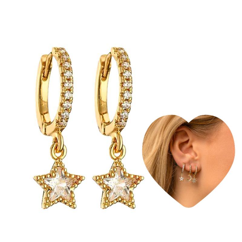 925 Silver Ear Needle White Zircon Butterfly/Water Drop Hoop Earrings Drop Earrings For Women Fashion Wedding Jewelry