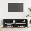 VidaXL Meuble TV noir 122x34x41 cm bois d'ingénierie, support TV, buffet TV, meuble multimédia, banc TV, meuble hifi, centre 848569