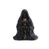 Gothic Black Robe Hooded Figure Resin Sculpture Mystical Wizard Statue Halloween Ornament Desk Decor For Home Or Office