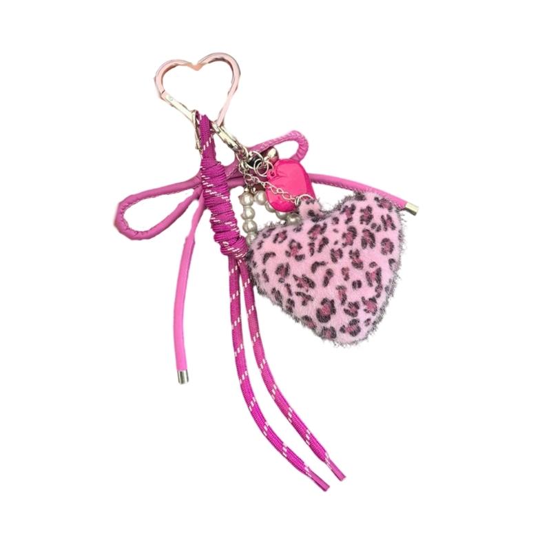 Braided Rope Keychain Star Plush Heart Bag Pendant Charm Fashion Backpack Accessories for Handbag,Purse Decorations