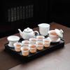 Wo Ding Ice Jade White Porcelain Gongfu Tea Set - Contentment Blue