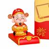 Festival Decorative Statue Chinese Wealth God Ornament Resin Mobile Phone Stand  Home Party Decor