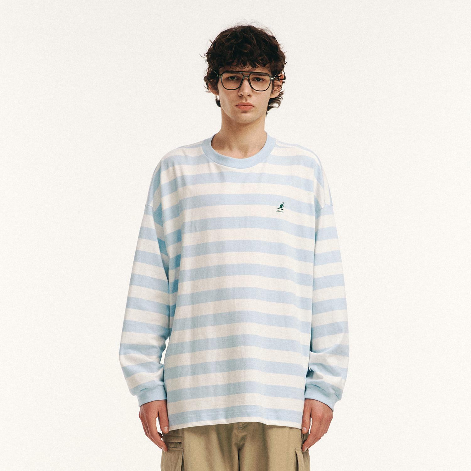 Kangol Playful Stripe T-Shirt 3536 Sky Blue Skyblue/Xl