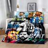 Messi 496 Blanket Ultra-Soft Suitable for Bed Picnics Office Chair All-Season Use Playful Design Gift for Travel Home Birthdays