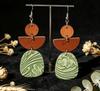 European Ethnic Geometric Earrings: Retro Patchwork Round Dangles with Exaggerated Stylish Design for Women