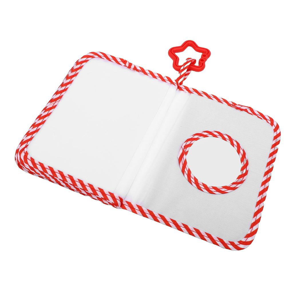 My First Photo Album Strawberry Pattern Soft Cloth Photo Book with Safe Mirror for 17 Photos