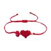 Handcrafted Red Cord Evil Eyes Bracelet With Heart Charm Adjustable Wrist Jewelry For Women Men Friendship Gift