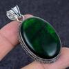 Green Labradorite Gemstone Handmade 925 Sterling Silver Pendant 2.25" W1u39