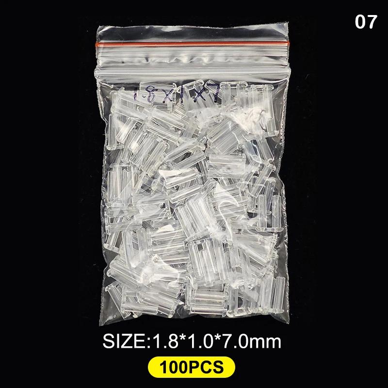 100Pcs Rimless Glasses Double Rubber Plug Lock Buckle 7mm/2.2mm Length Prescription Glass Accessories Equipment