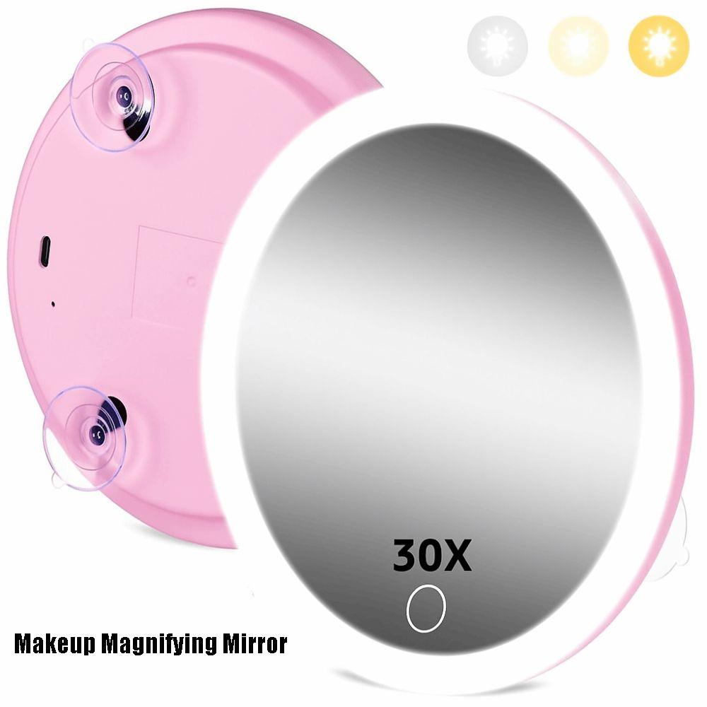 30X Makeup Magnifying Mirror Round Vanity Mirror Portable Travel Magnified Mirror  Desktop