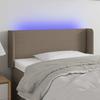 vidaXL LED Headboard Taupe 93x16x78/88 Cm Fabric